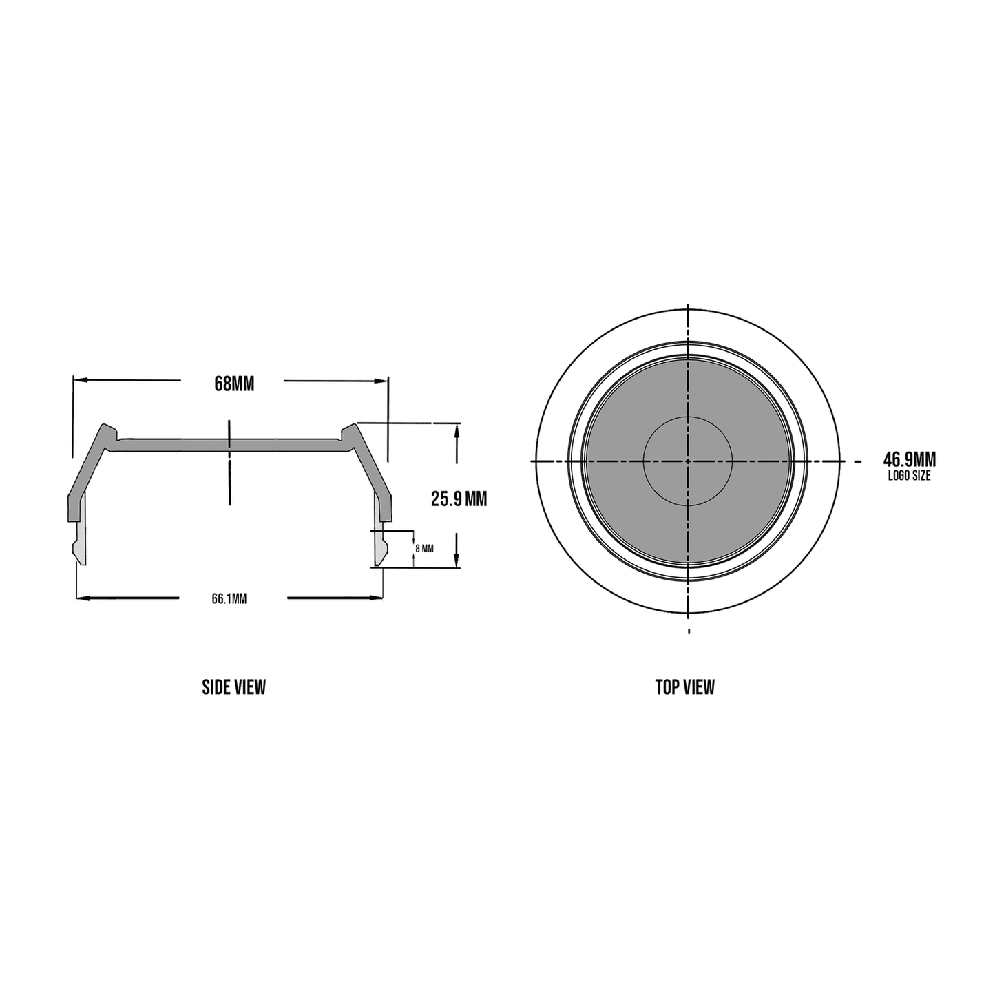 Raised Center Cap - DS Series